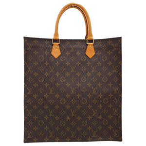 Louis Vuitton Monogram Leather Brown Sac Plat Tote Bag